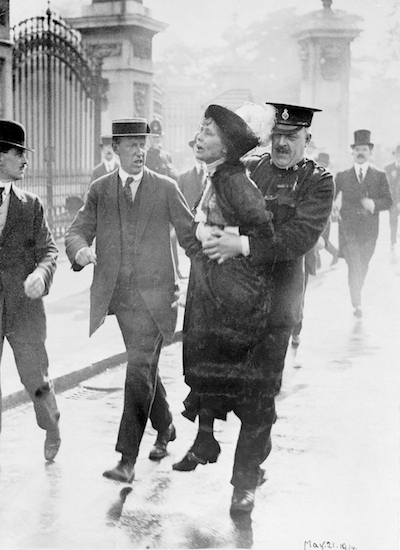 A suffragette is arrested