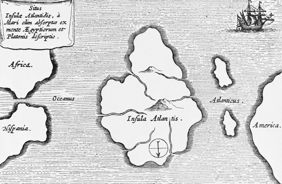 A 17th-century Jesuit made what’s probably the most famous map of Atlantis, which he located in the Atlantic Ocean.