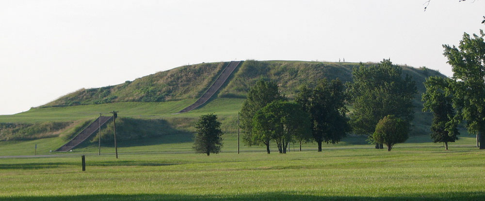 Monks Mound at the Cahokia Mounds State Historic Site in Illinois.